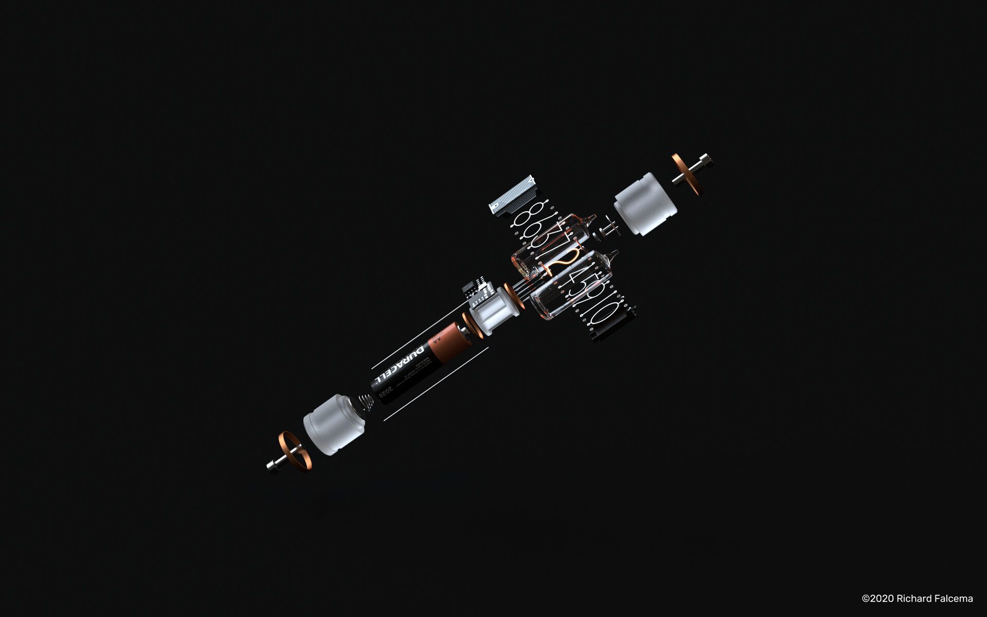 Inside of the nixie tube portable electronic counter